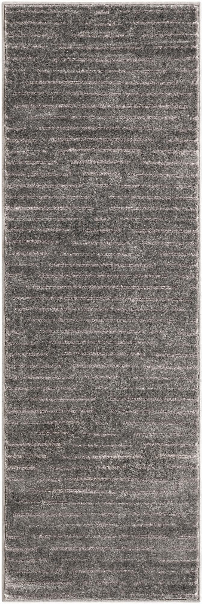 2' x 6' Cottonwood · Geometric rug, gray and silver