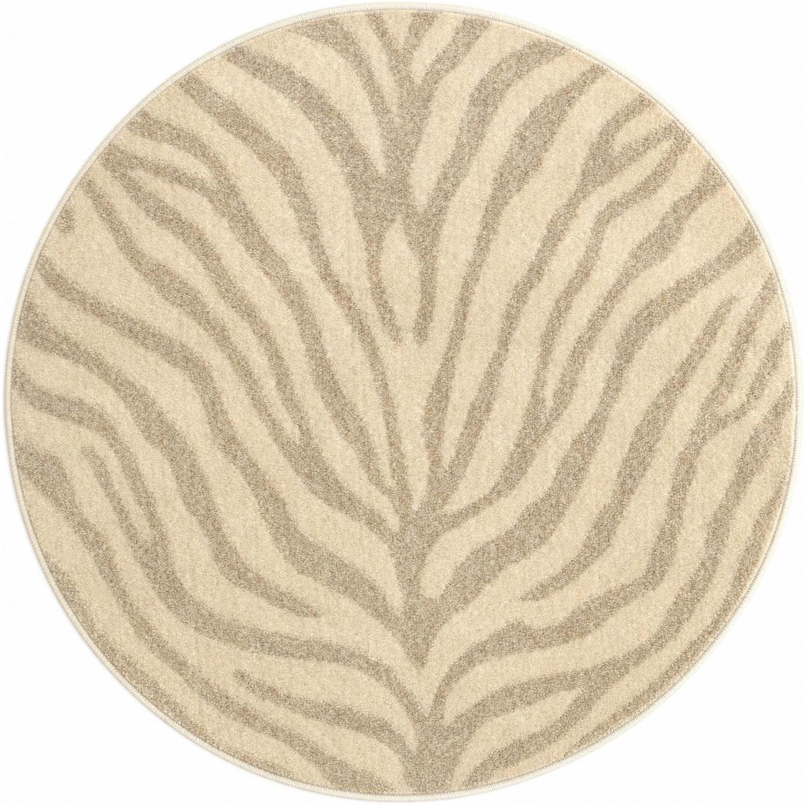 3' x 3' Fisk · Zebra rug, ivory and beige
