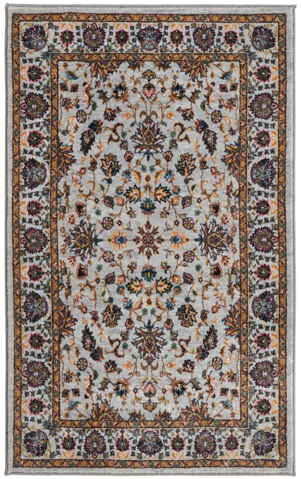 3' 3 x 5' 3 Bluebell · Floral oriental rug, gray and multi