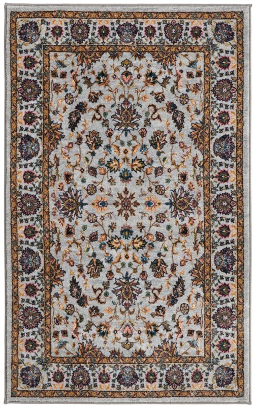 3' 3 x 5' 3 Bluebell · Floral oriental rug, gray and multi