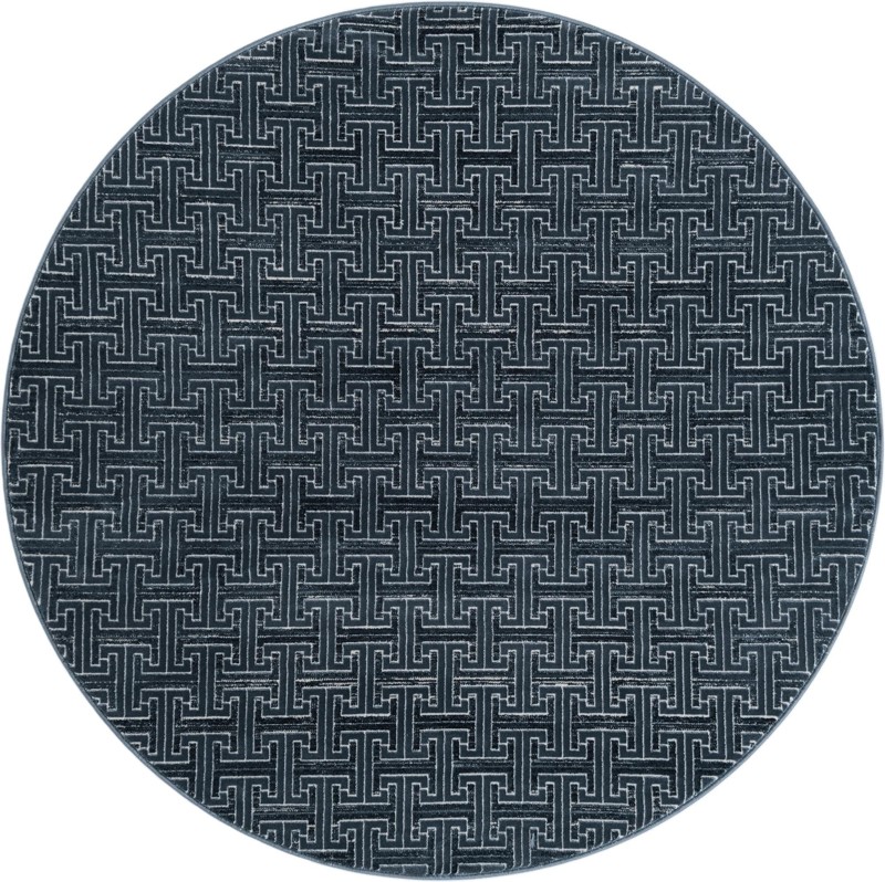 5' 3 x 5' 3 Argyle · Geometric lattice rug, navy and ivory
