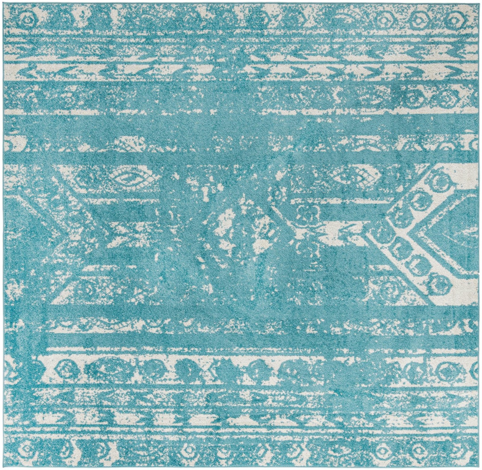 10' x 10' Underhill · Medallion rug, light blue