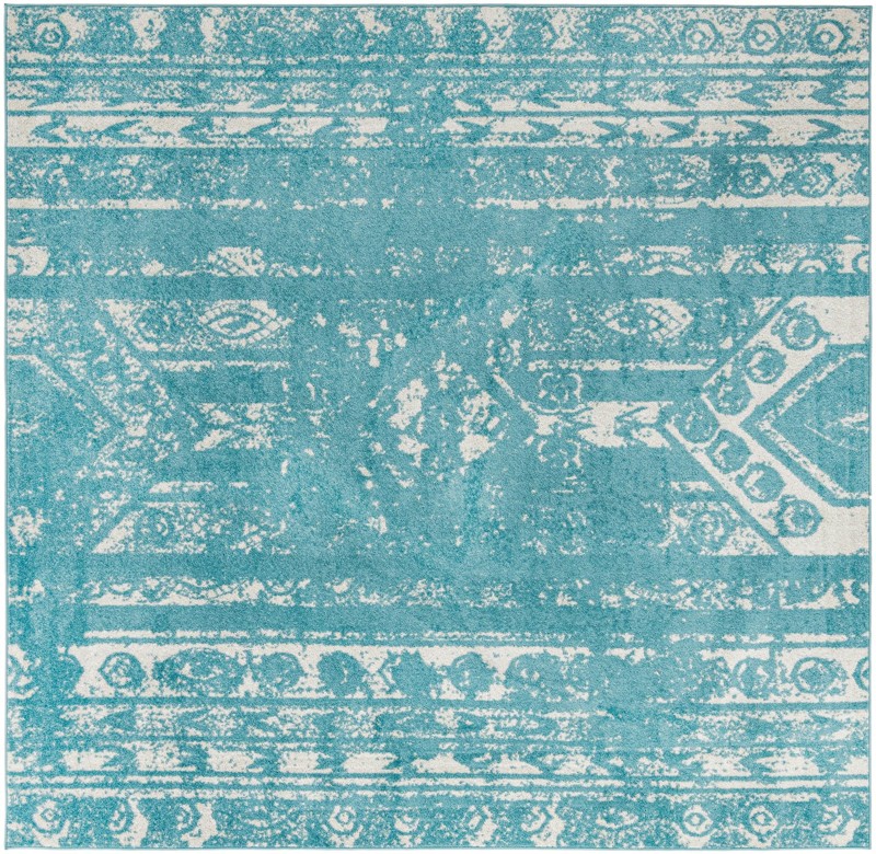 10' x 10' Underhill · Medallion rug, light blue
