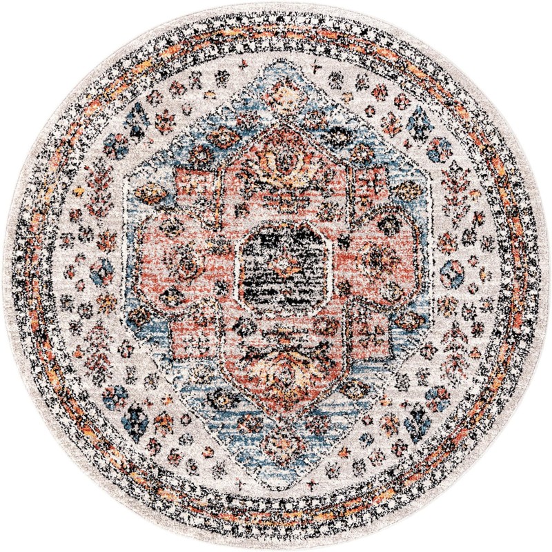 5' 3 x 5' 3 Rushmore · Border rug, gray