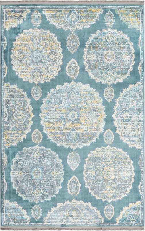 5' 5 x 8' Mather · Border rug, gray