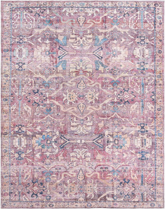 Gaskell · Border Washable Rug, pink
