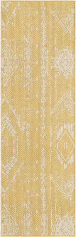 2' 7 x 8' Wildman · Geometric Outdoor Rug, yellow