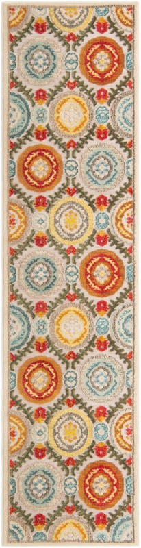 2' 7 x 10' Quincy · Medallion Outdoor Rug, ivory and multicolor