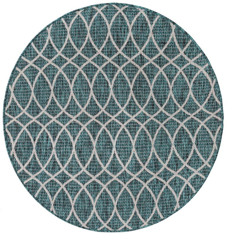4' x 4' Atkins · Geometric Outdoor Rug, teal