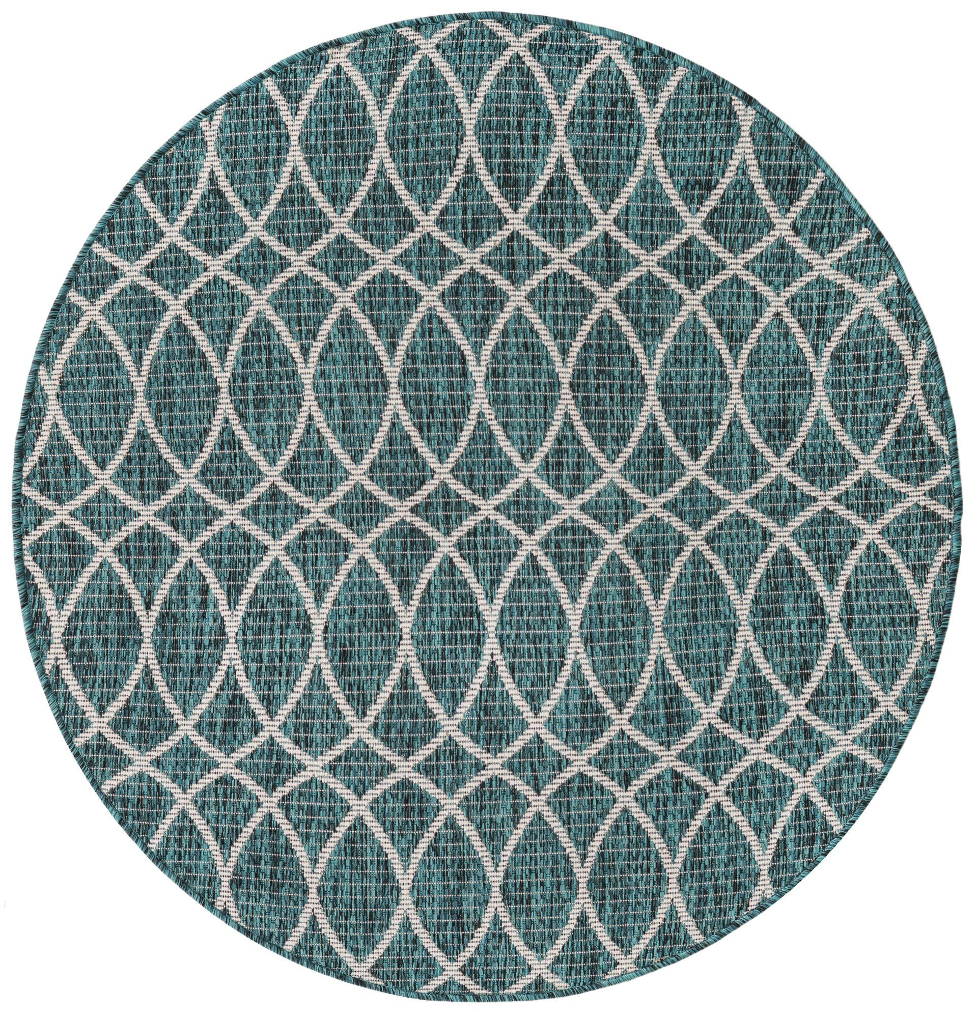 4' x 4' Atkins · Geometric Outdoor Rug, teal