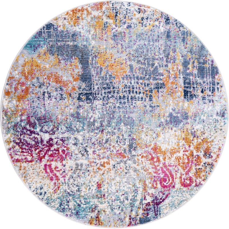 3' 7 x 3' 7 Dale · Abstract floral rug, multicolor