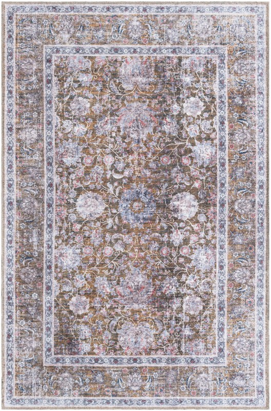 4' x 6' Bertie · Border rug, antique gold