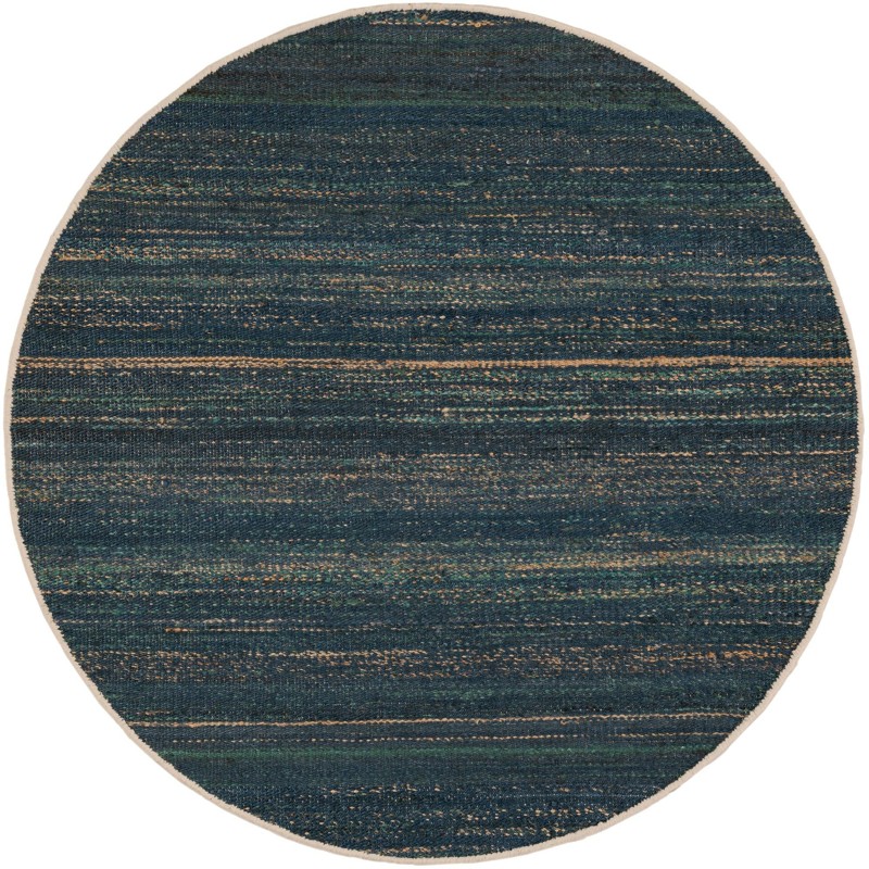 5' 3 x 5' 3 Faversham · Striped Wool Rug, ocean blue