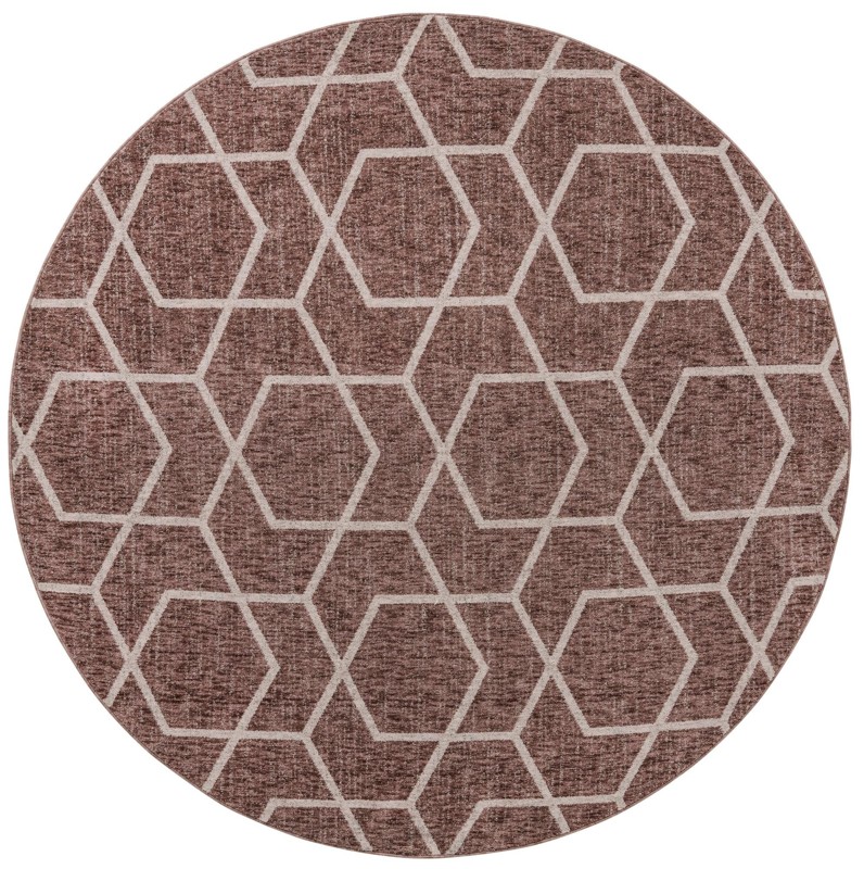 Glenwood · Geometric trellis rug, rose and ivory