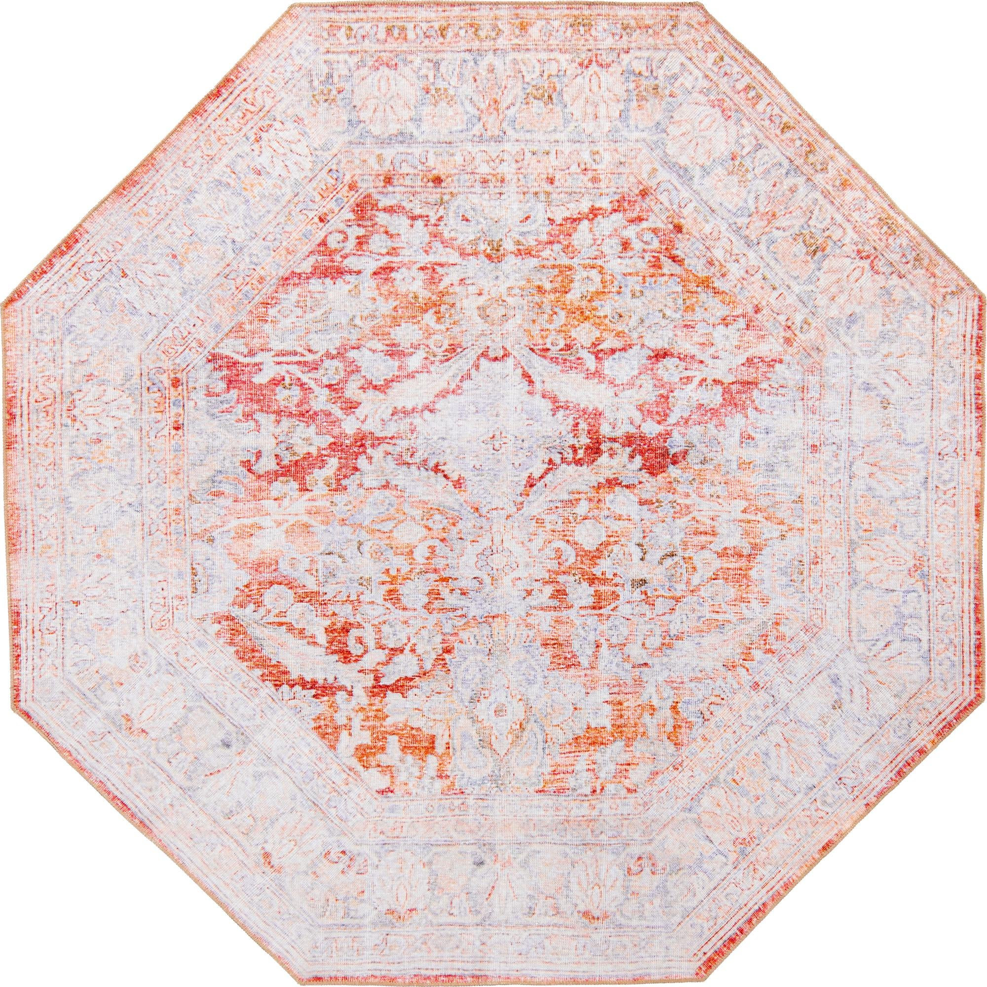 7' 6 x 7' 6 Augusta · Border Washable Rug, rustred