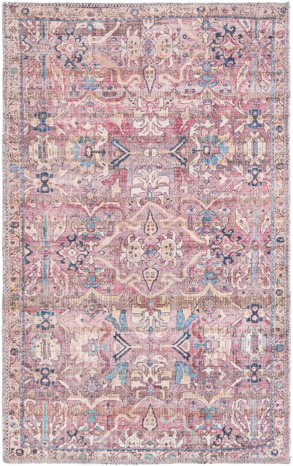 2' x 3' Gaskell · Border Washable Rug, pink