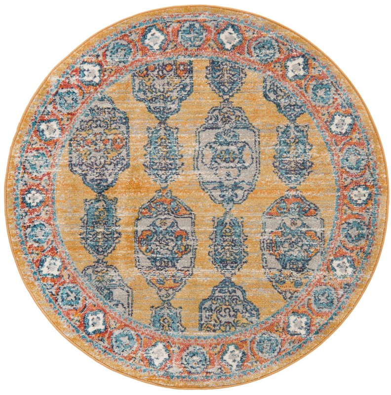 4' x 4' Pullman · Border rug, yellow