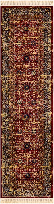 2' 7 x 10' Athens · Border rug, red