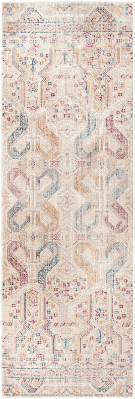2' x 6' Livingston · Tribal geometric rug, ivory and multi