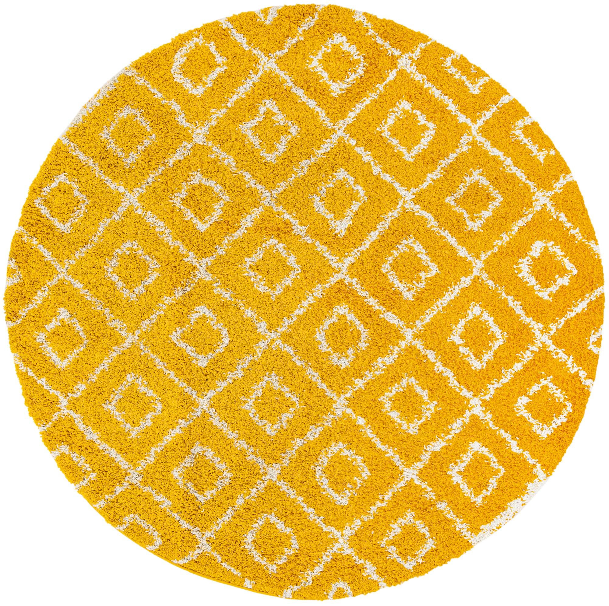 7' 10 x 7' 10 Brock · Geometric Shag Rug, yellow