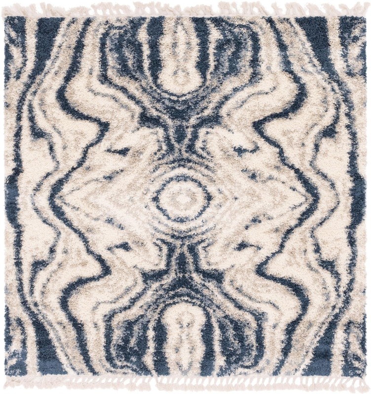 Helena · Abstract Shag Rug, blue