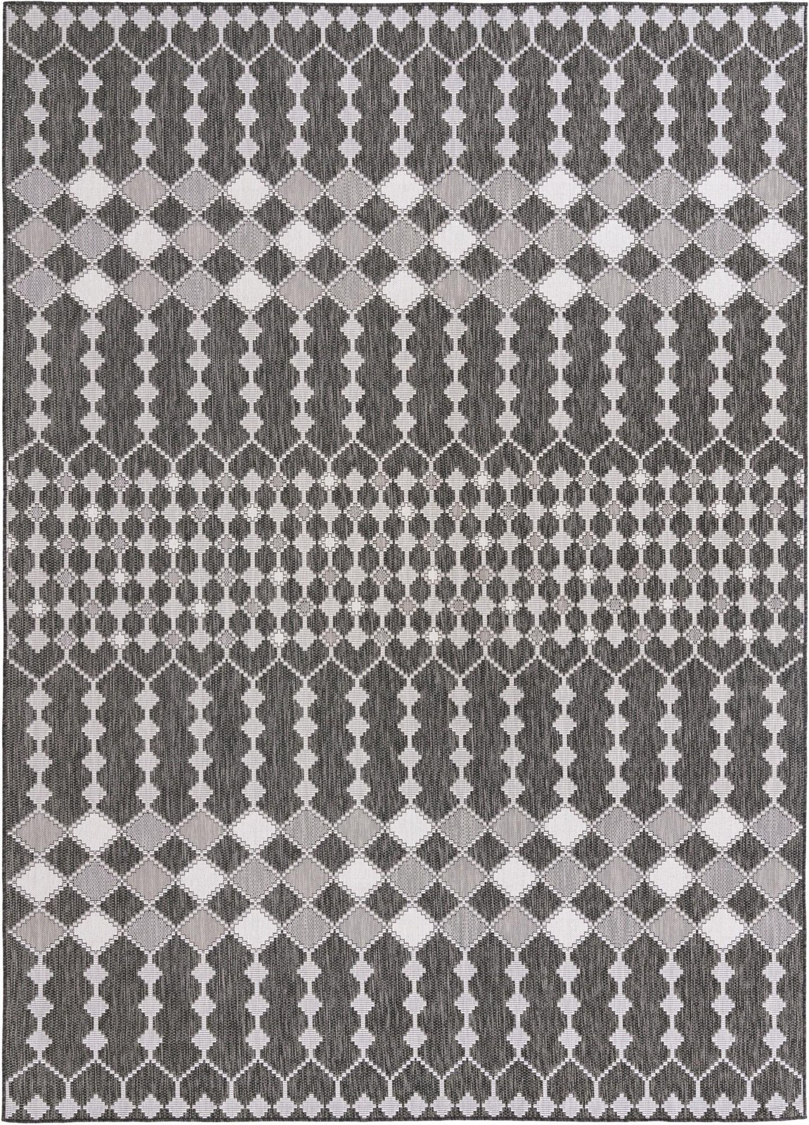 10' x 14' Ramsden · Diamond Outdoor Rug, charcoal