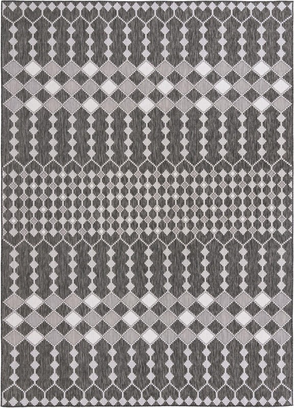 10' x 14' Ramsden · Diamond Outdoor Rug, charcoal