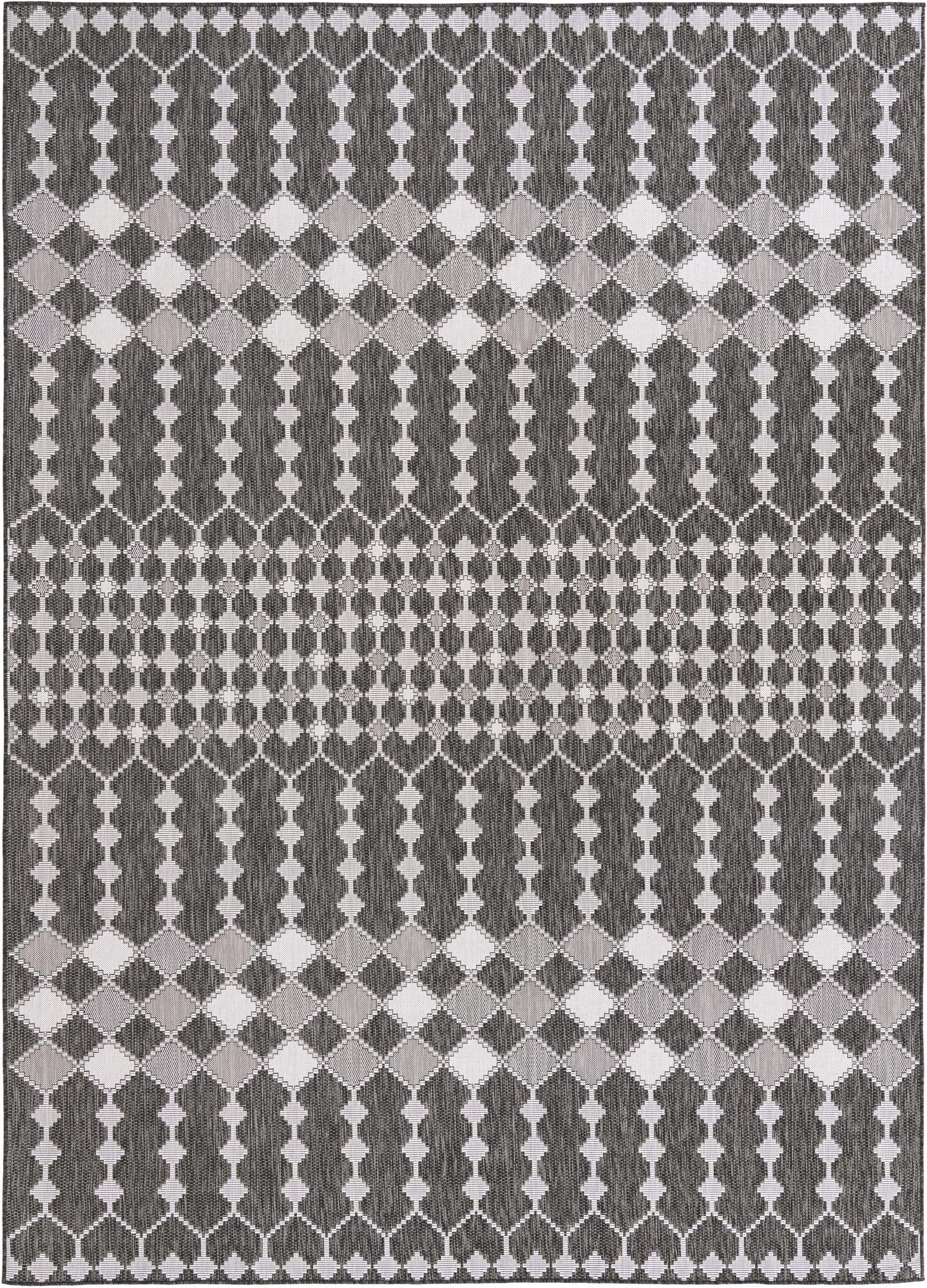 10' x 14' Ramsden · Diamond Outdoor Rug, charcoal