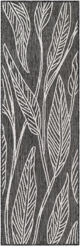 Milton · Floral / botanical Outdoor Rug, ivory charcoal