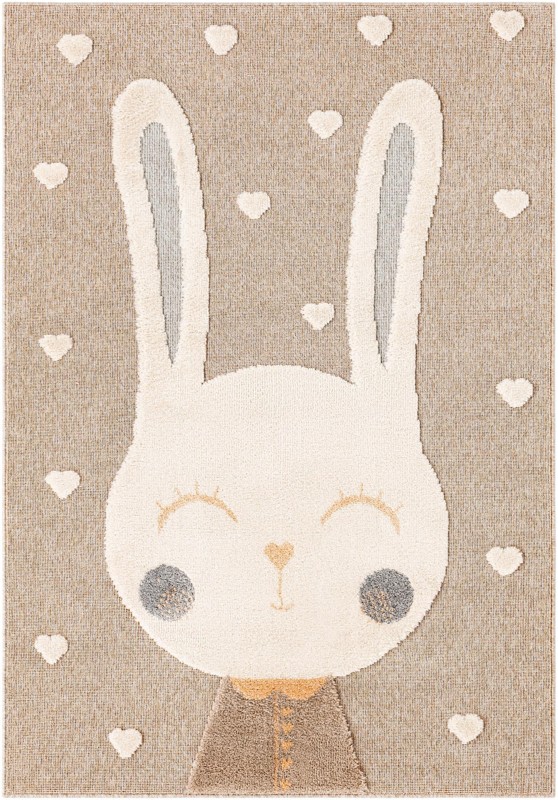 5' x 7' Lovell · Border rug, peach blossom
