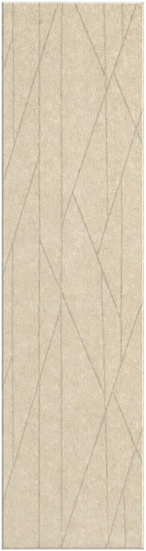 2' 7 x 10' Dibble · Linear rug, ivory and light brown