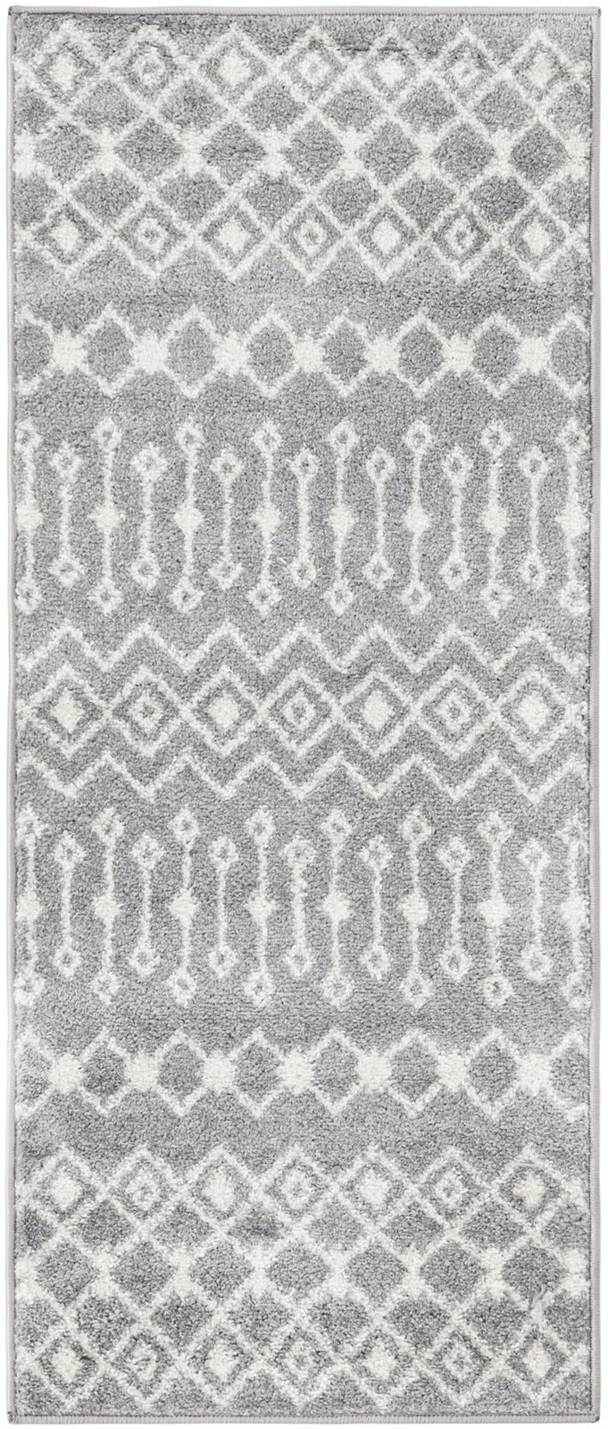2' x 5' 3 Boswell · Geometric rug, gray and ivory