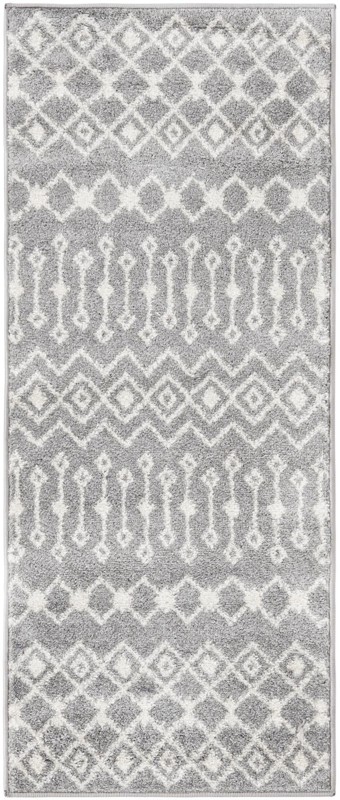 2' x 5' 3 Boswell · Geometric rug, gray and ivory