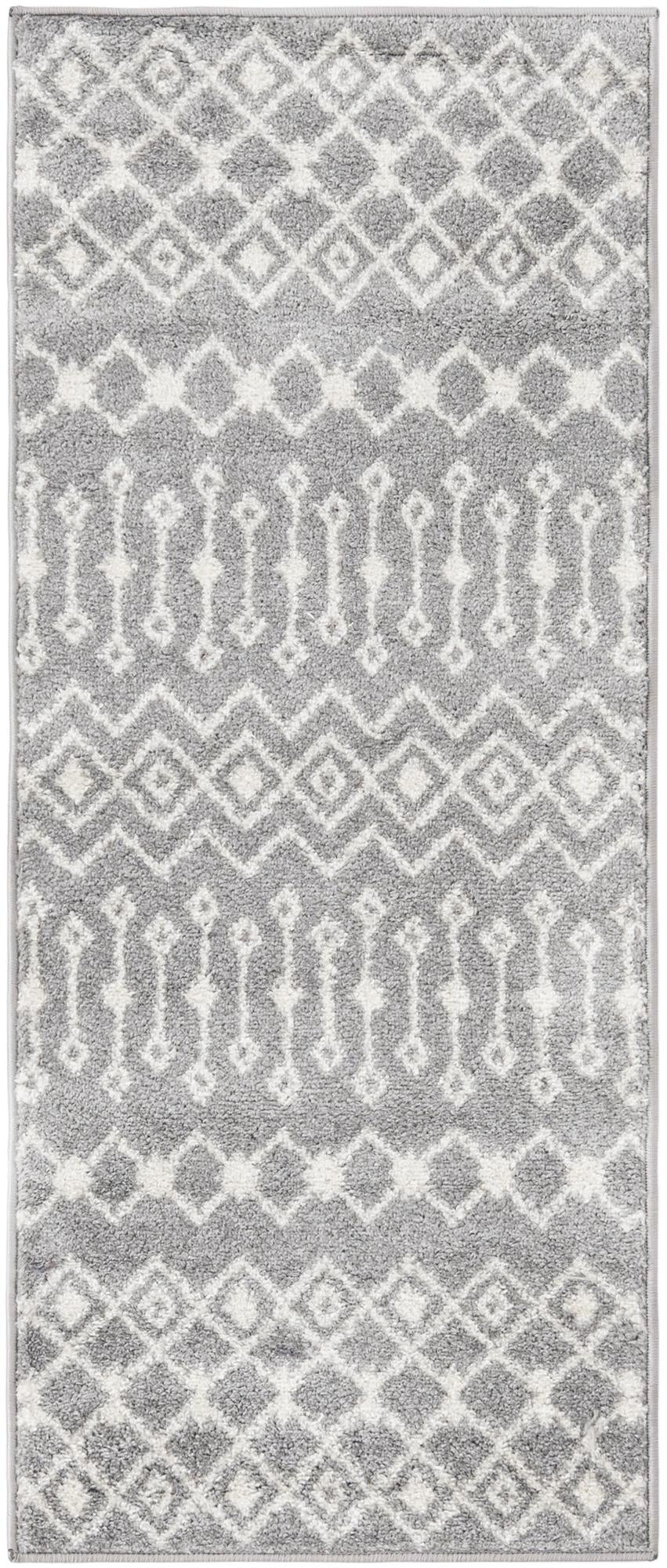 2' x 5' 3 Boswell · Geometric rug, gray and ivory