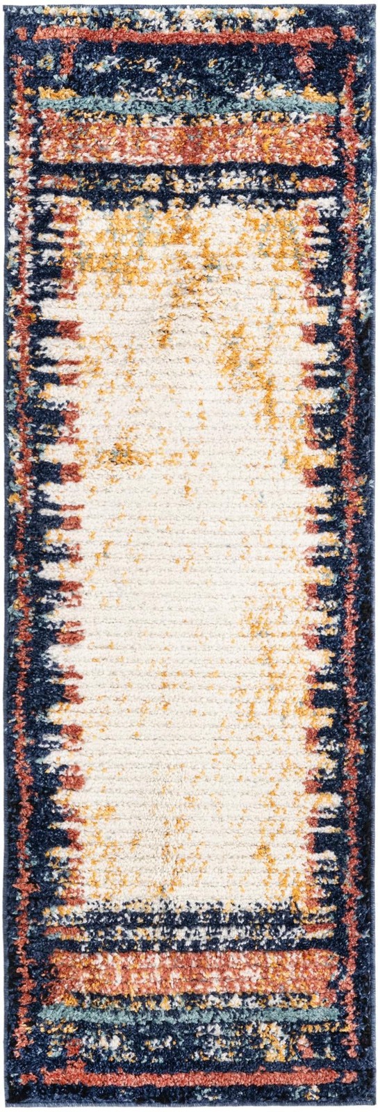 2' x 6' Cardew · Border rug, multi
