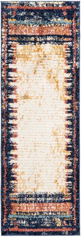 2' x 6' Cardew · Border rug, multi