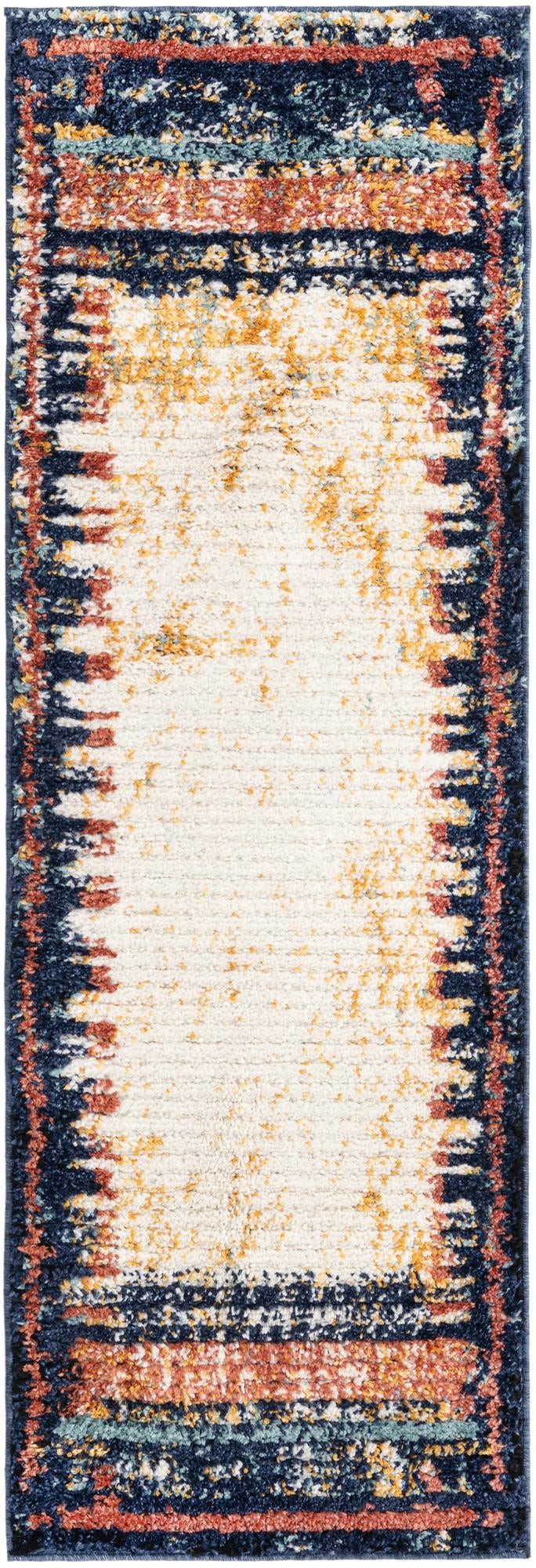 2' x 6' Cardew · Border rug, multi