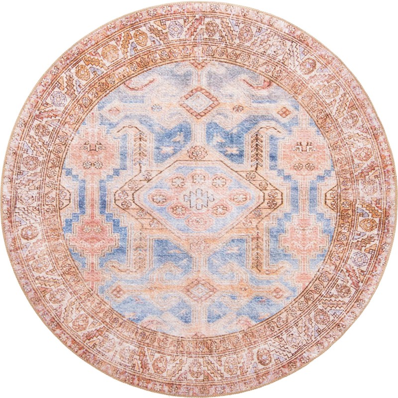 Walford · Medallion Washable Rug, blue and rust