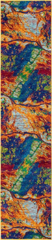 Sonoma · Abstract rug, blue and orange