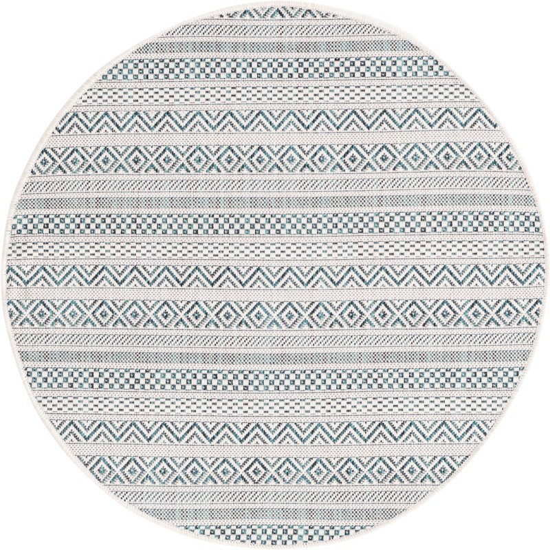 3' x 3' Merlin · Chevron Outdoor Rug, teal