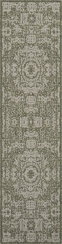 2' 7 x 10' Hayden · Border Outdoor Rug, green