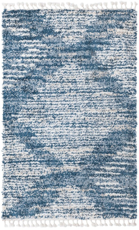 5' 3 x 8' Cobble · Abstract Shag Rug, blue