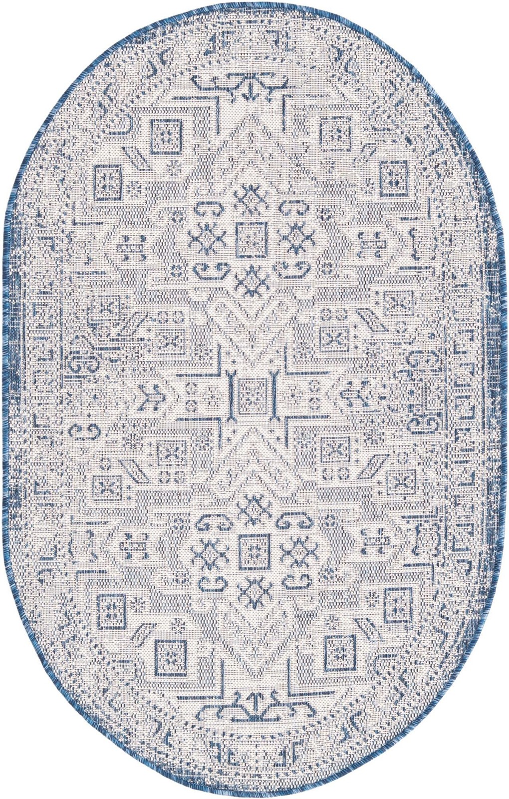 3' x 5' 3 Estuary · Medallion Outdoor Rug, blue