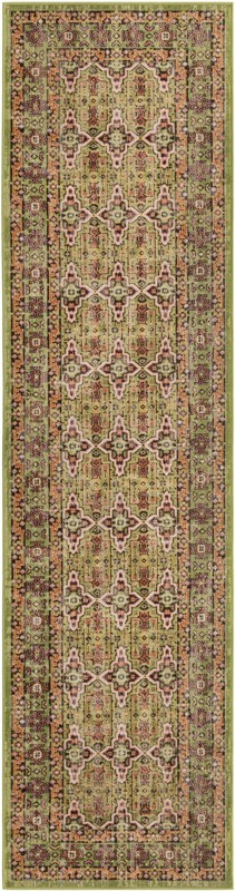 2' 7 x 10' Candlewood · Border rug, green