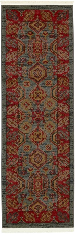 Rainey · Traditional medallion rug, blue and red