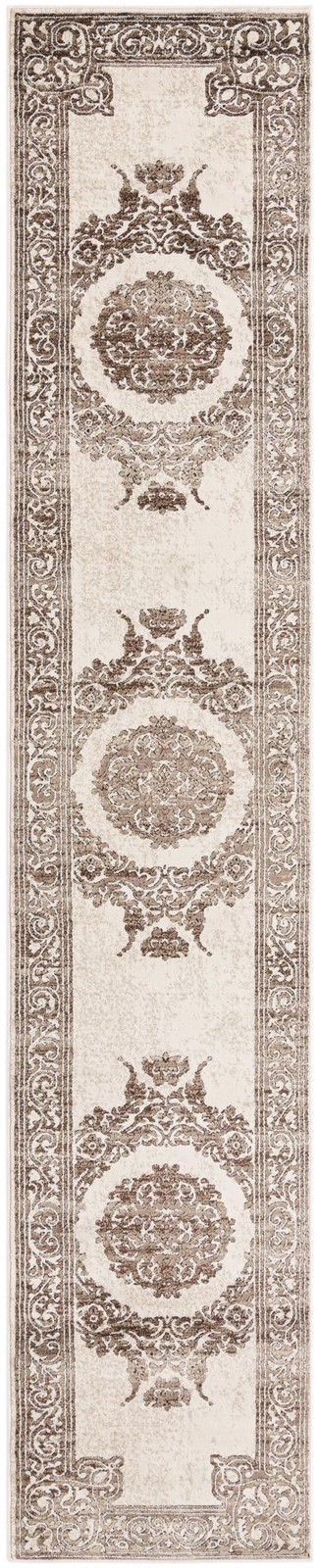 2' 6 x 13' Thistle · Border rug, chocolate brown
