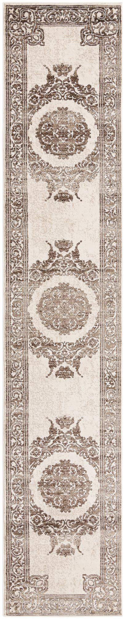 2' 6 x 13' Thistle · Border rug, chocolate brown