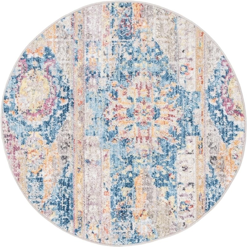 3' 3 x 3' 3 Amos · Medallion rug, blue