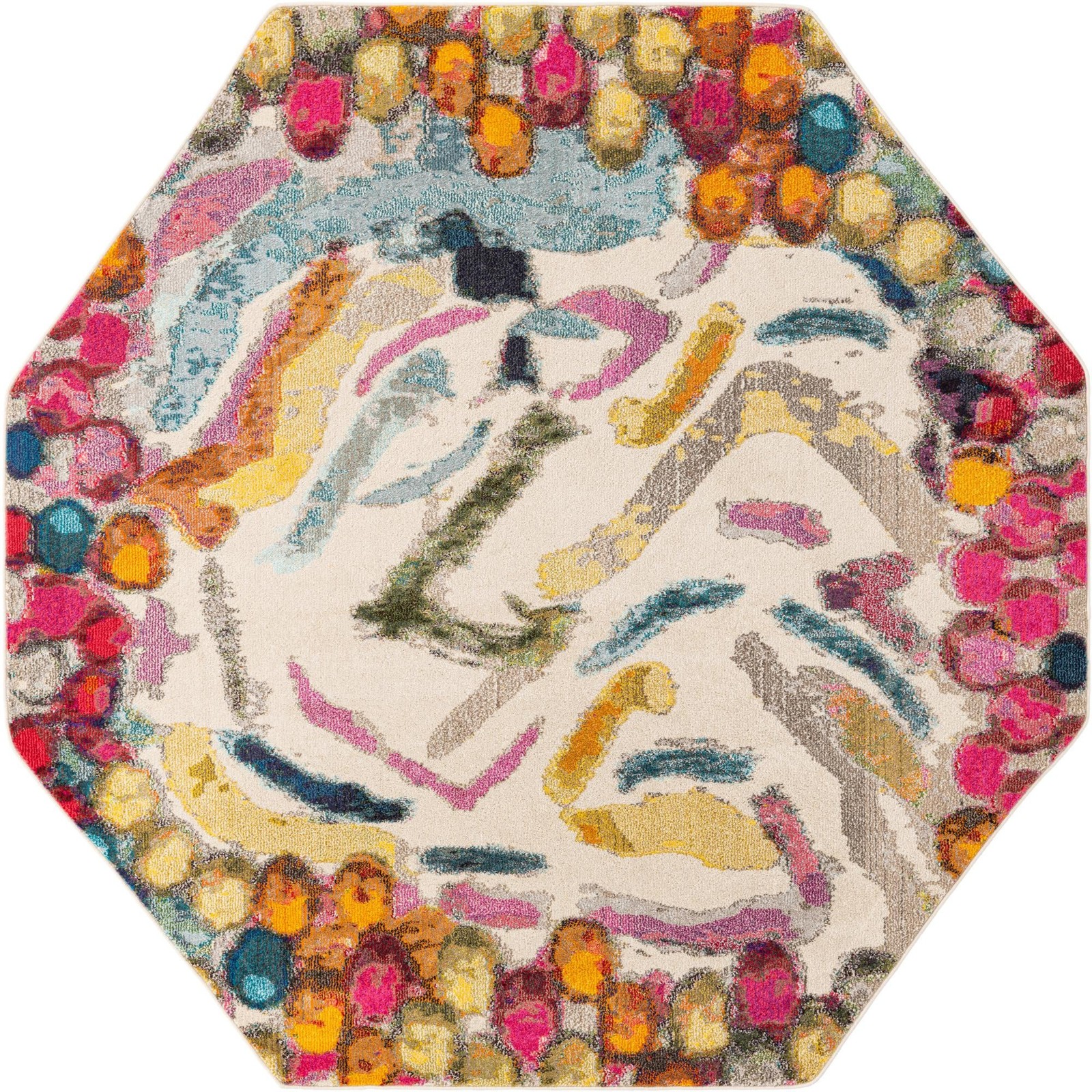 7' 10 x 7' 10 Hedges · Abstract Washable Rug, multi