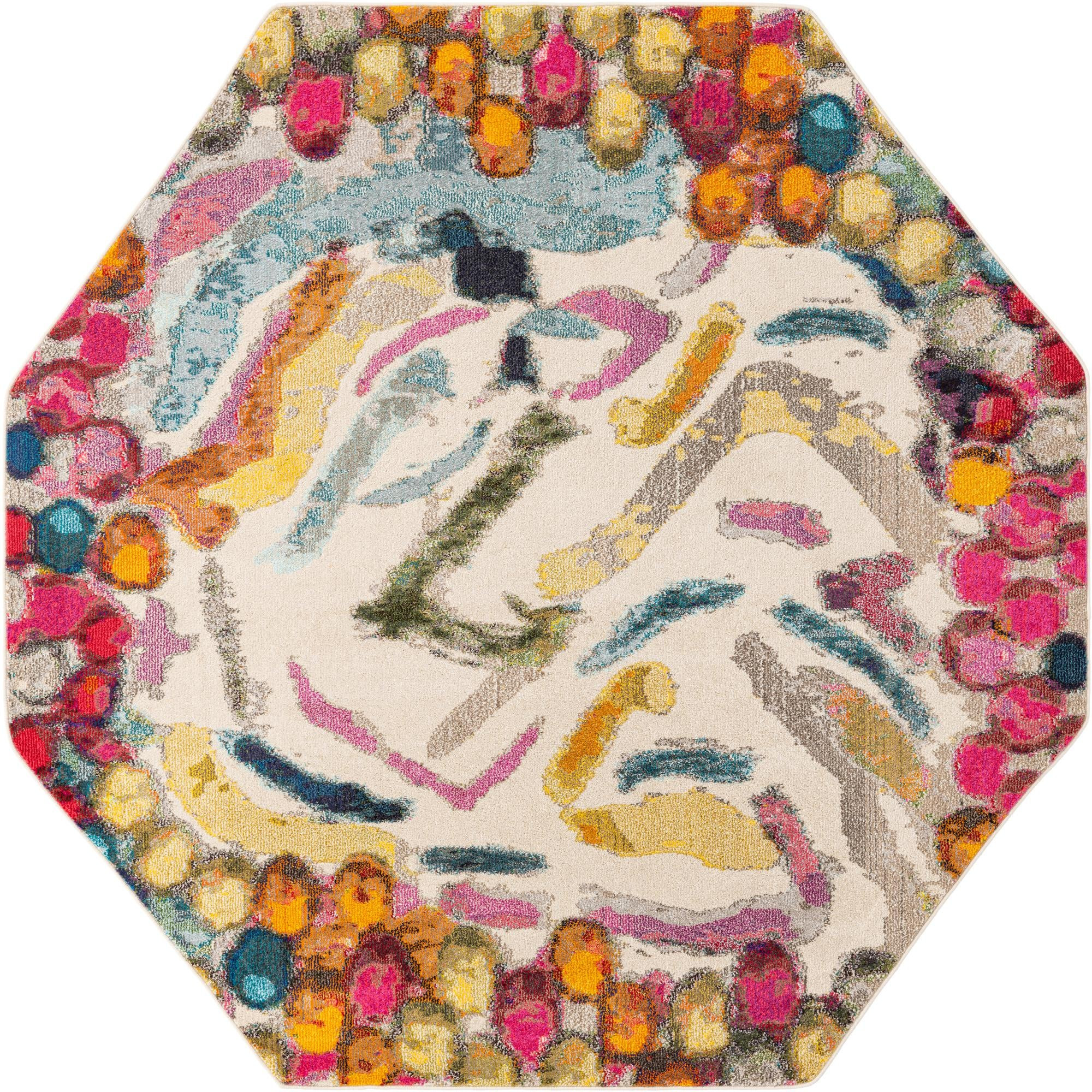 7' 10 x 7' 10 Hedges · Abstract Washable Rug, multi